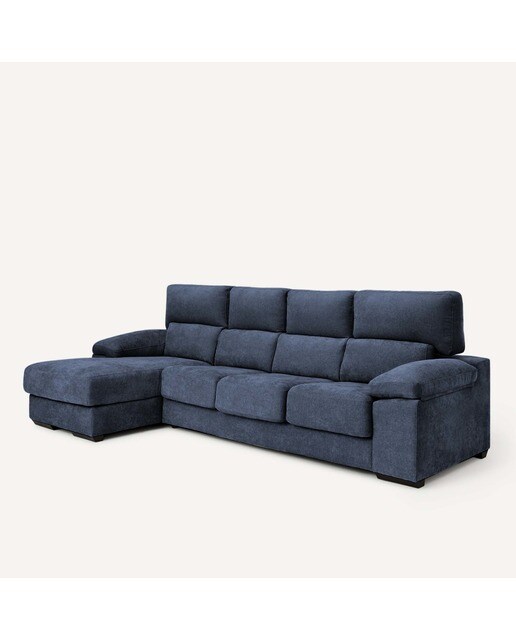 Sofá de 3 plazas con asientos deslizantes y chaiselongue izquierda Jerte El Corte Inglés. - Storm/Azul Storm/Azul-2