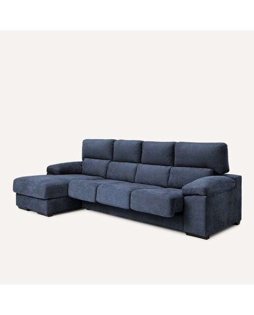Sofá de 3 plazas con asientos deslizantes y chaiselongue izquierda Jerte El Corte Inglés. - Storm/Azul Storm/Azul-8