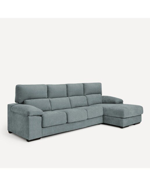Sofá de 3 plazas con asientos deslizantes y chaiselongue derecha Jerte El Corte Inglés - Storm/Aqua Storm/Aqua-2