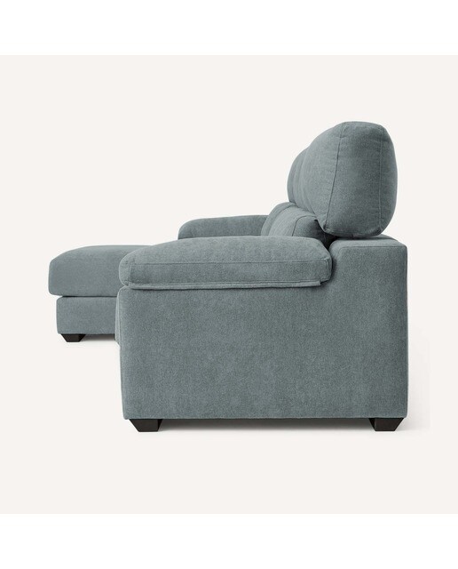 Sofá de 3 plazas con asientos deslizantes y chaiselongue izquierda Jerte El Corte Inglés. - Storm/Aqua Storm/Aqua-3