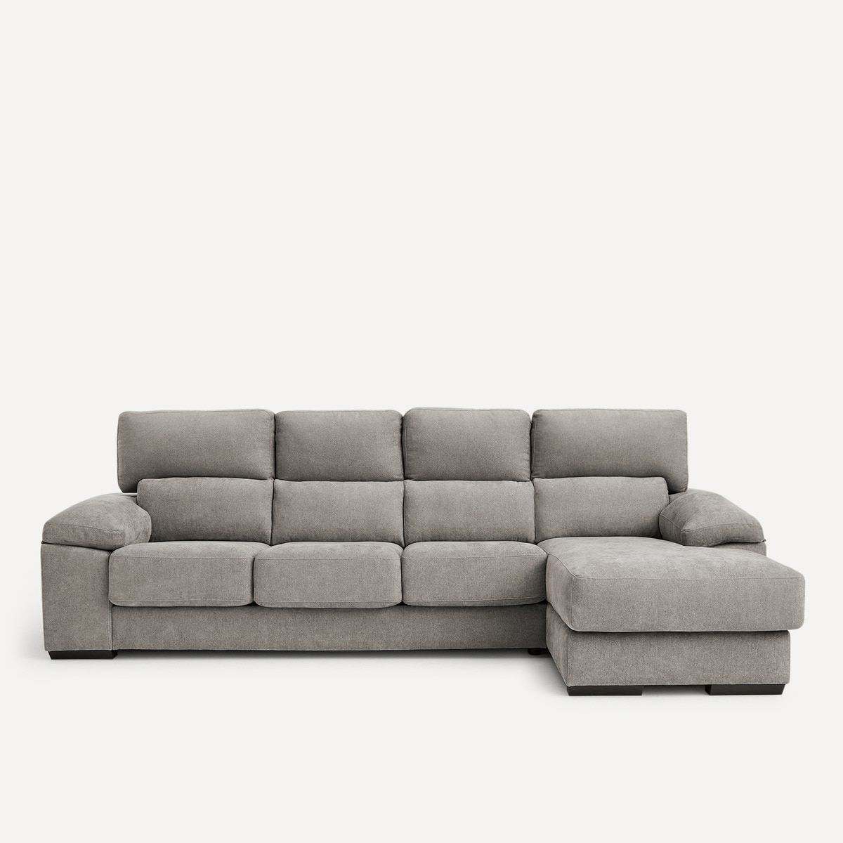 Sofá de 3 plazas con asientos deslizantes y chaiselongue derecha Jerte El Corte Inglés - Storm/Gris medio Storm/Gris medio-1