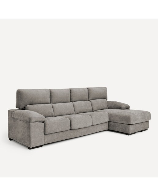 Sofá de 3 plazas con asientos deslizantes y chaiselongue derecha Jerte El Corte Inglés - Storm/Gris medio Storm/Gris medio-2