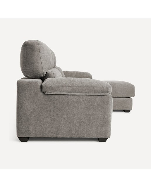 Sofá de 3 plazas con asientos deslizantes y chaiselongue derecha Jerte El Corte Inglés - Storm/Gris medio Storm/Gris medio-3