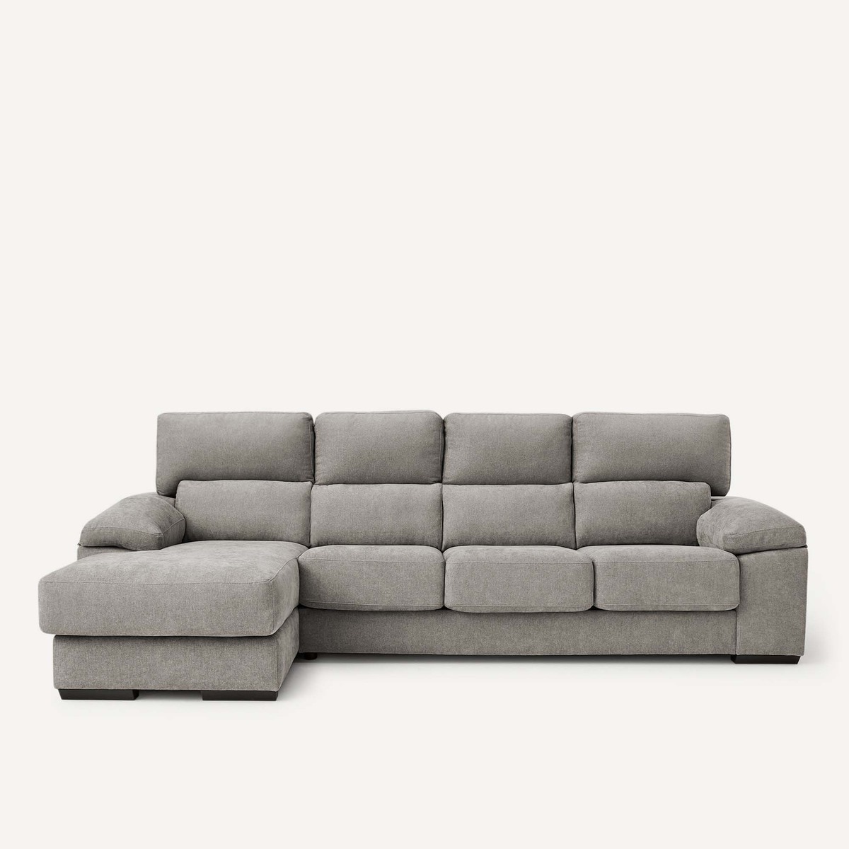 Sofá de 3 plazas con asientos deslizantes y chaiselongue izquierda Jerte El Corte Inglés. - Storm/Gris medio Storm/Gris medio-1