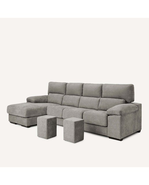 Sofá de 3 plazas con asientos deslizantes y chaiselongue izquierda Jerte El Corte Inglés. - Storm/Gris medio Storm/Gris medio-7