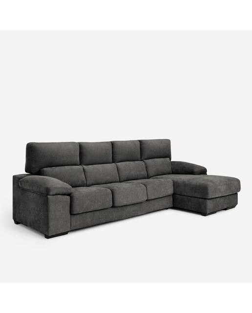 Sofá de 3 plazas con asientos deslizantes y chaiselongue derecha Jerte El Corte Inglés - Storm/Gris oscuro Storm/Gris oscuro-2
