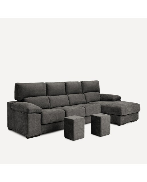 Sofá de 3 plazas con asientos deslizantes y chaiselongue derecha Jerte El Corte Inglés - Storm/Gris oscuro Storm/Gris oscuro-7