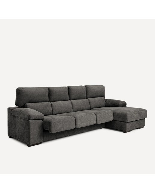 Sofá de 3 plazas con asientos deslizantes y chaiselongue derecha Jerte El Corte Inglés - Storm/Gris oscuro Storm/Gris oscuro-8