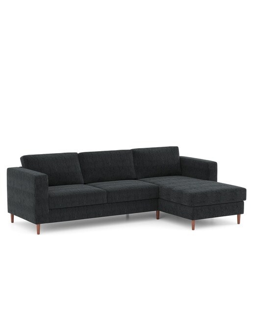Sofá de 4 plazas con chaiselongue reversible Alan El Corte Inglés - Gris claro Antracita-3
