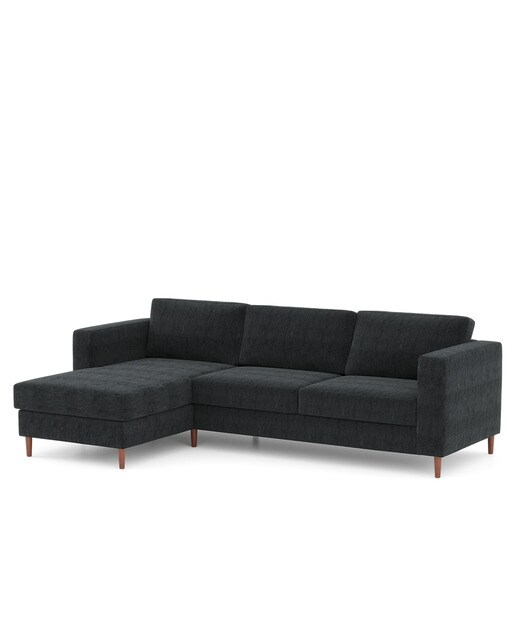 Sofá de 4 plazas con chaiselongue reversible Alan El Corte Inglés - Gris claro Antracita-4