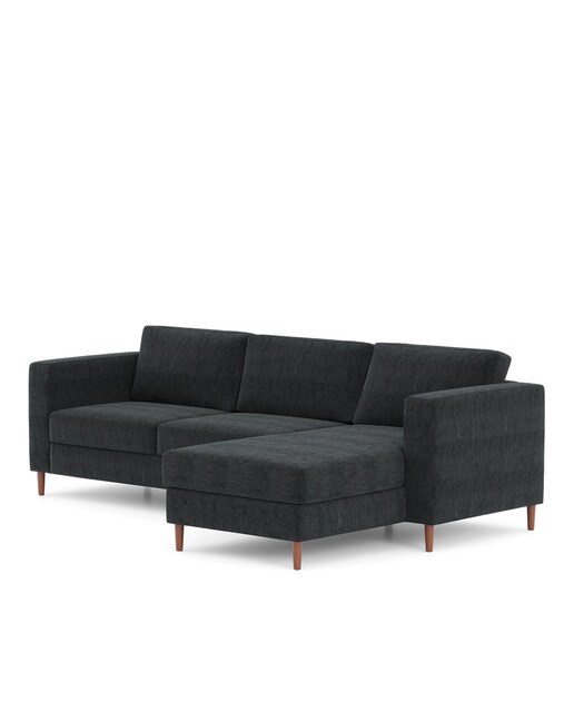 Sofá de 4 plazas con chaiselongue reversible Alan El Corte Inglés - Gris claro Antracita-5