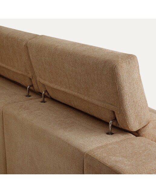 Sofá tapizado de 3 plazas con 2 asientos deslizantes eléctricos con chaiselongue derecha Fedra El Corte Inglés - Lion marrón 270 cm Lion marrón-8