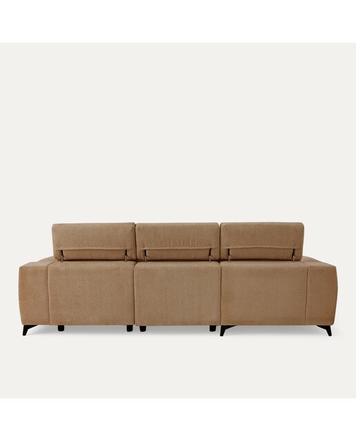 Sofá tapizado de 3 plazas con 2 asientos deslizantes eléctricos con chaiselongue izquierda Fedra El Corte Inglés - Lion marrón 270 cm Lion marrón-4