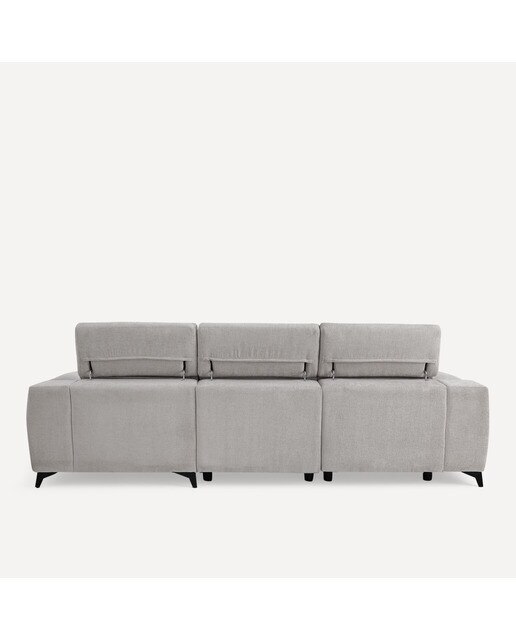 Sofá tapizado de 3 plazas con 2 asientos deslizantes eléctricos con chaiselongue derecha Fedra El Corte Inglés - Gris 270 cm Gris-4