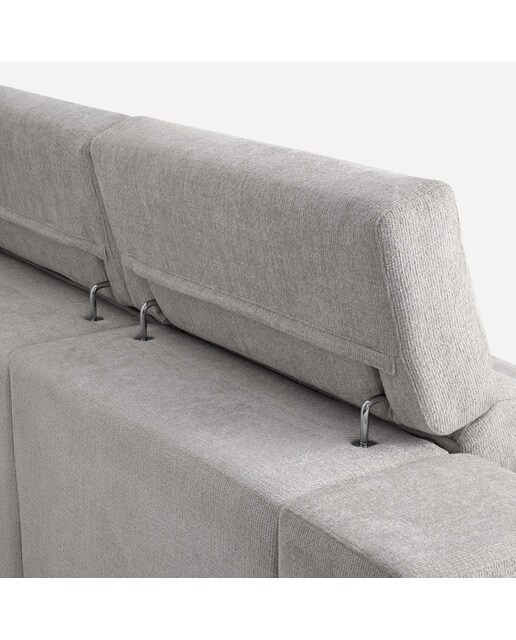 Sofá tapizado de 3 plazas con 2 asientos deslizantes eléctricos con chaiselongue derecha Fedra El Corte Inglés - Gris 270 cm Gris-8