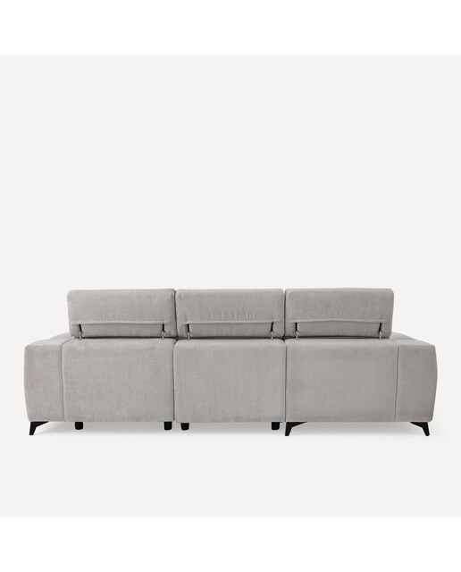 Sofá tapizado de 3 plazas con 2 asientos deslizantes eléctricos con chaiselongue izquierda Fedra El Corte Inglés - Gris 270 cm Gris-4