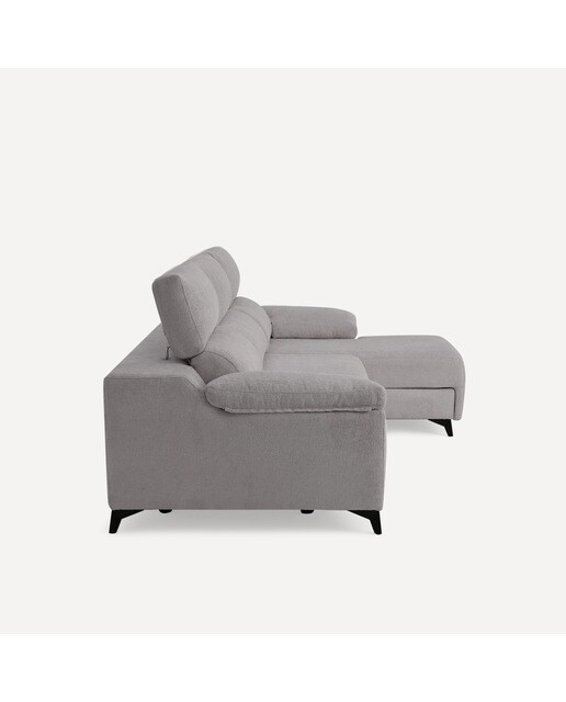 Sofá Estofado de 3 Lugares com 2 Assentos Deslizantes Elétricos com Chaise-longue Direita Fedra Iron-3