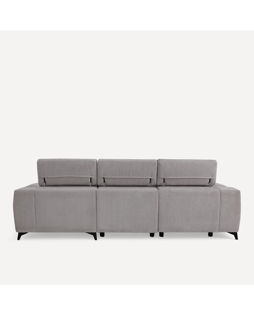 Sofá Estofado de 3 Lugares com 2 Assentos Deslizantes Elétricos com Chaise-longue Direita Fedra Iron-4