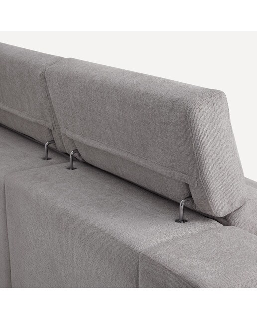 Sofá Estofado de 3 Lugares com 2 Assentos Deslizantes Elétricos com Chaise-longue Direita Fedra Iron-8
