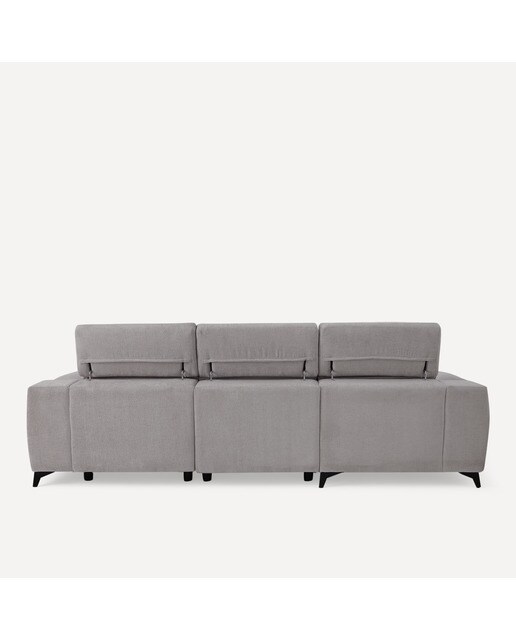 Sofá Estofado de 3 Lugares com 2 Assentos Deslizantes Elétricos e Chaise-longue Esquerda Fedra Iron-4