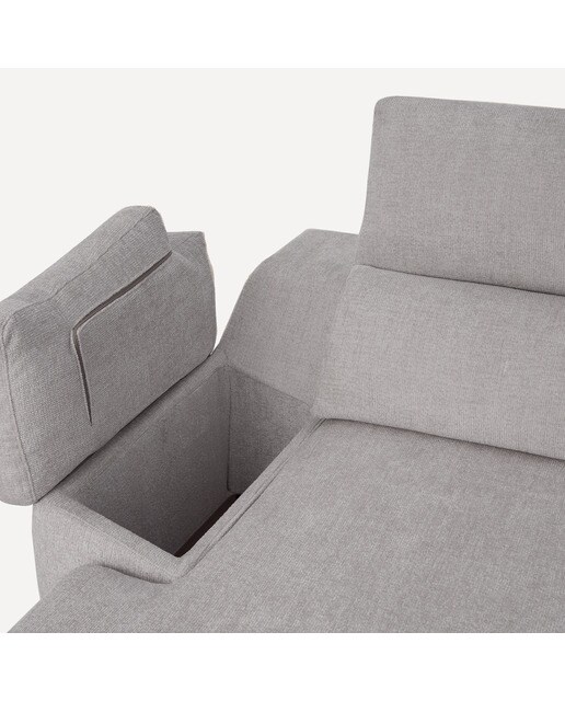 Sofá Estofado de 3 Lugares com 2 Assentos Deslizantes Elétricos e Chaise-longue Esquerda Fedra Iron-7