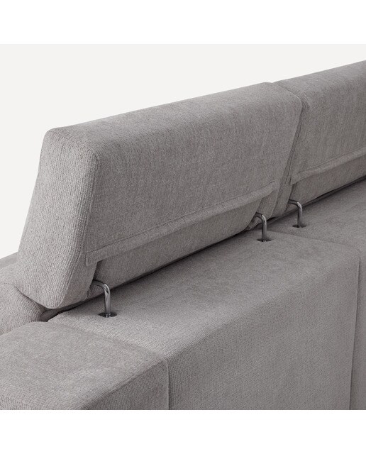Sofá Estofado de 3 Lugares com 2 Assentos Deslizantes Elétricos e Chaise-longue Esquerda Fedra Iron-8