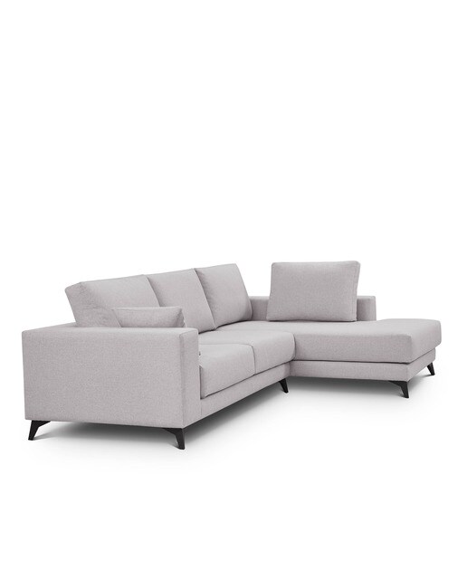 Sofá tapizado con chaiselongue derecha Nido El Corte Inglés - Gris claro 250 cm Gris claro-3