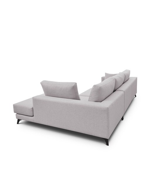 Sofá tapizado con chaiselongue derecha Nido El Corte Inglés - Gris claro 250 cm Gris claro-4
