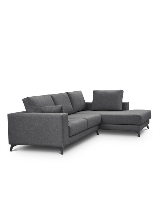Sofá Estofado com Chaise-Longue Direita Nido Antracite-3