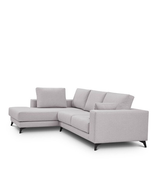 Sofá tapizado con chaiselongue izquierda Nido El Corte Inglés - Gris claro 250 cm Gris claro-3