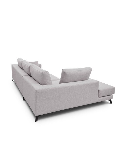 Sofá tapizado con chaiselongue izquierda Nido El Corte Inglés - Gris claro 250 cm Gris claro-4