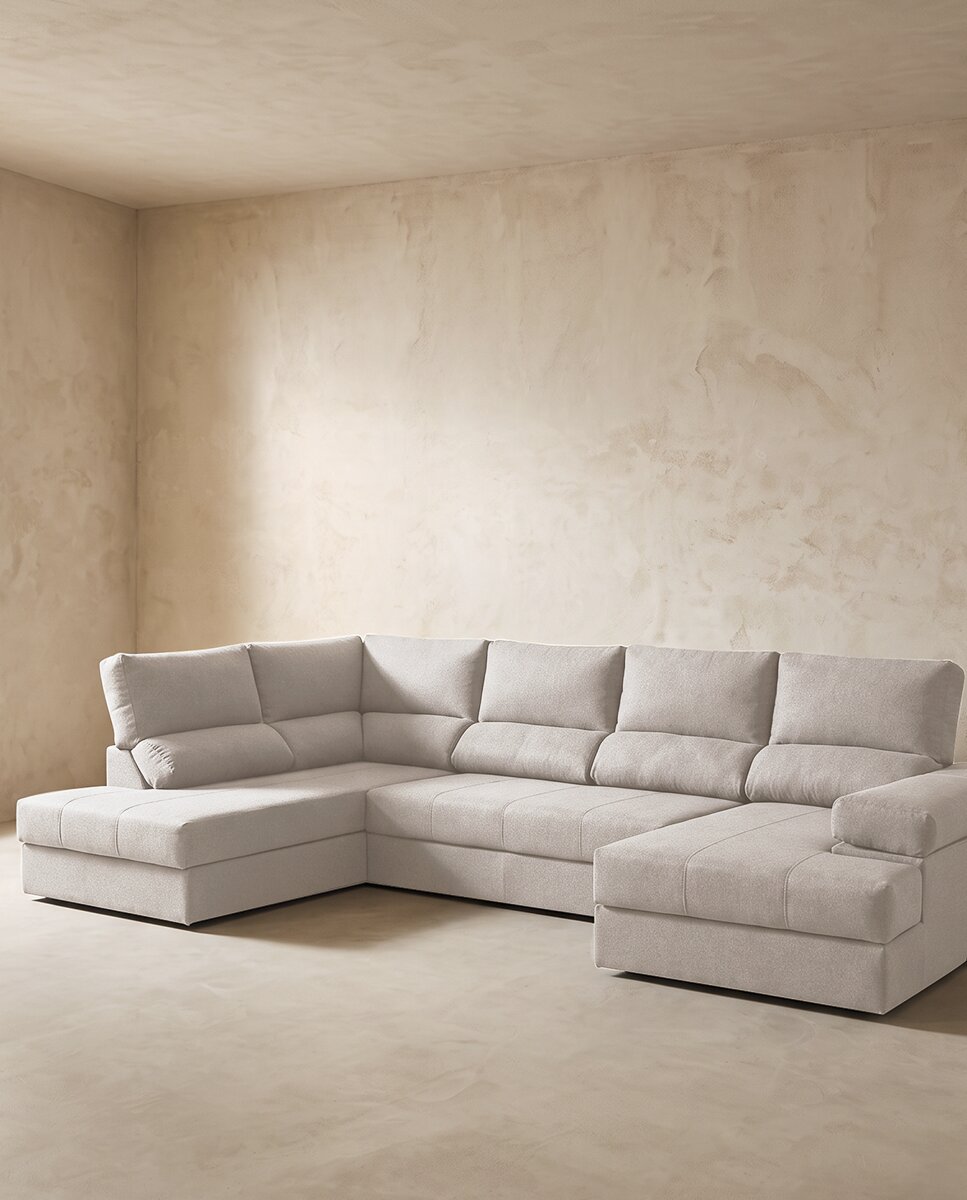 Imagen 1 de Sofá cama con rinconera izquierda y chaiselongue derecha Eskil El Corte Inglés - Crudo 296 cm Crudo