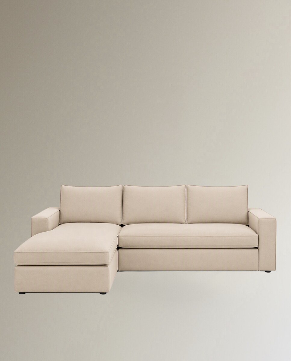 Sofá de 5 plazas con chaiselongue izquierda Alice - Beige Beige-2