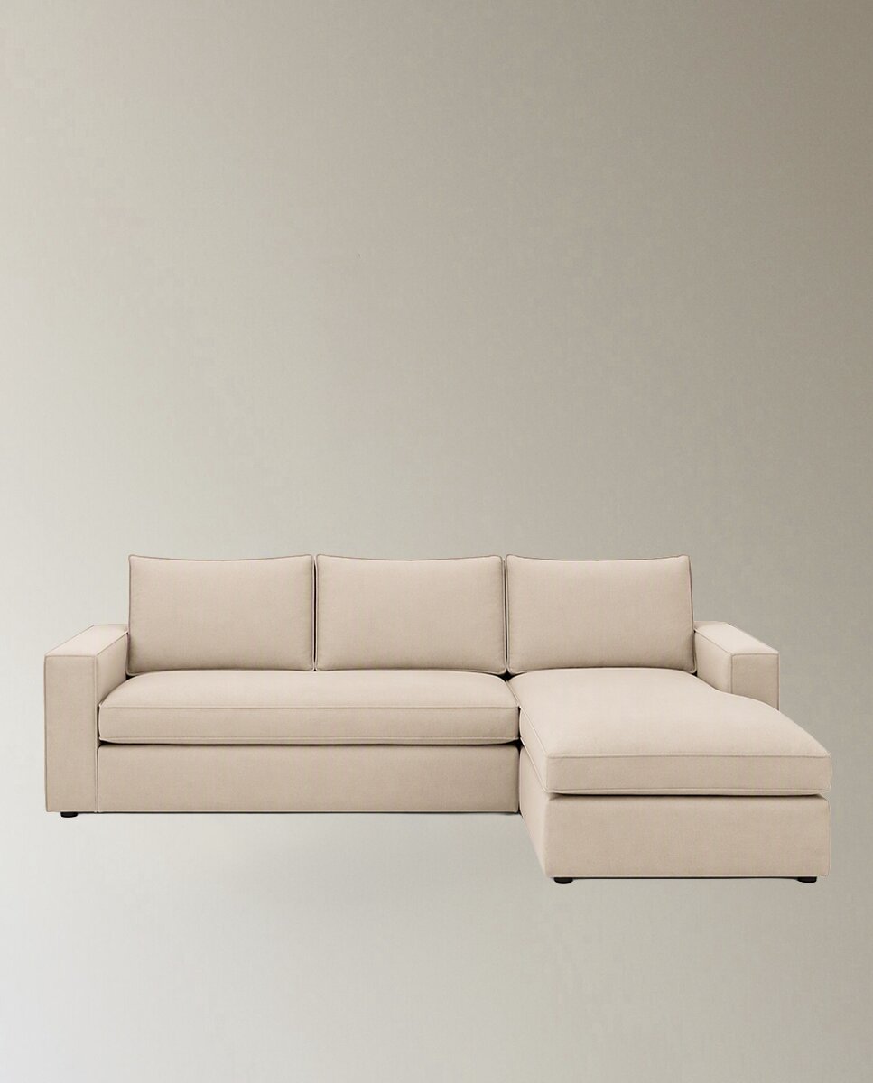 Sofá de 5 plazas con chaiselongue derecha Alice - Beige Beige-2