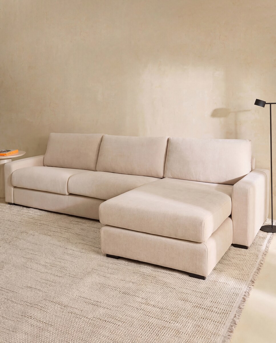 Imagen 1 de Sofá de 5 plazas con chaise longue derecha Verona Crema