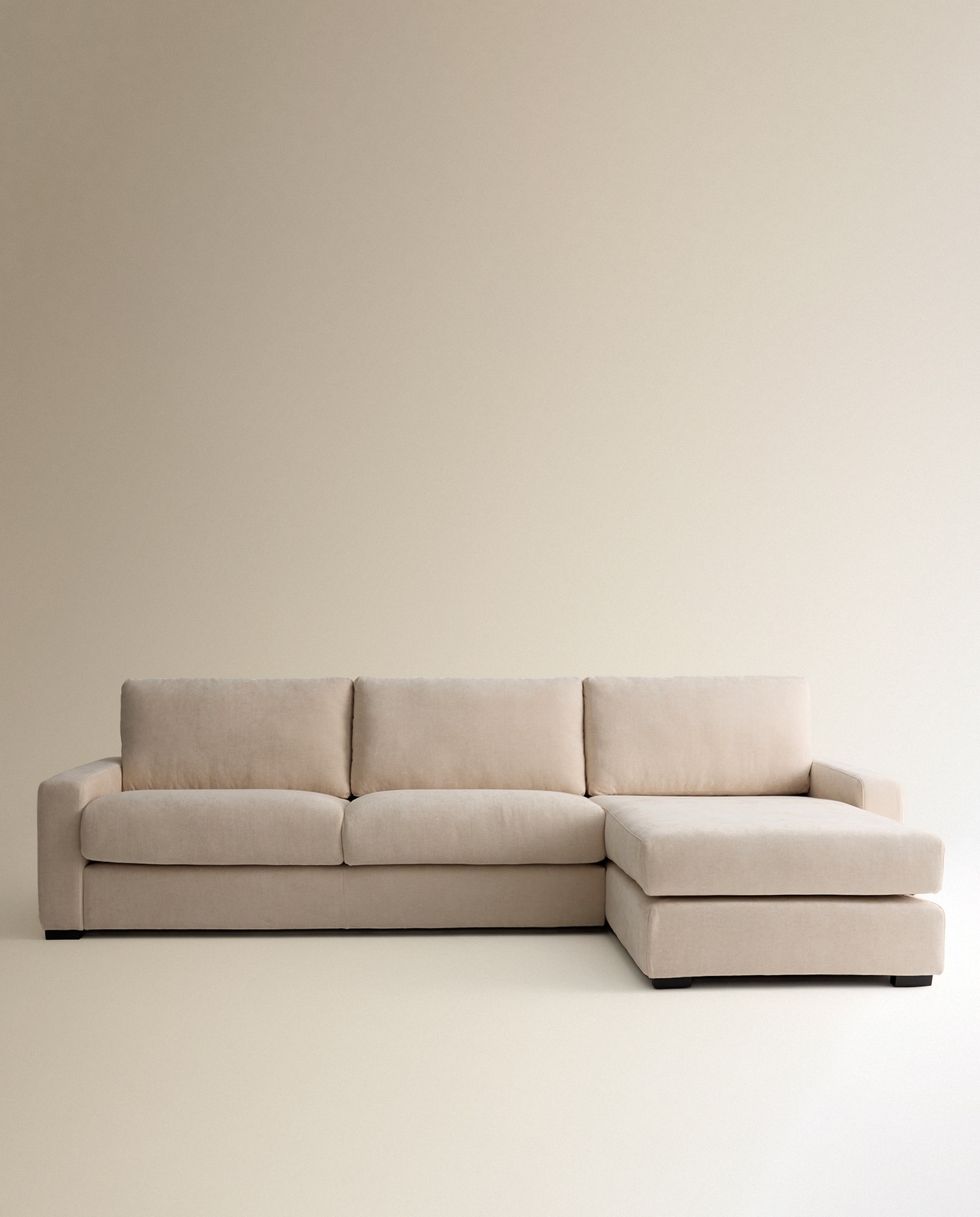 Imagen 2 de Sofá de 5 plazas con chaise longue derecha Verona - Crema Crema