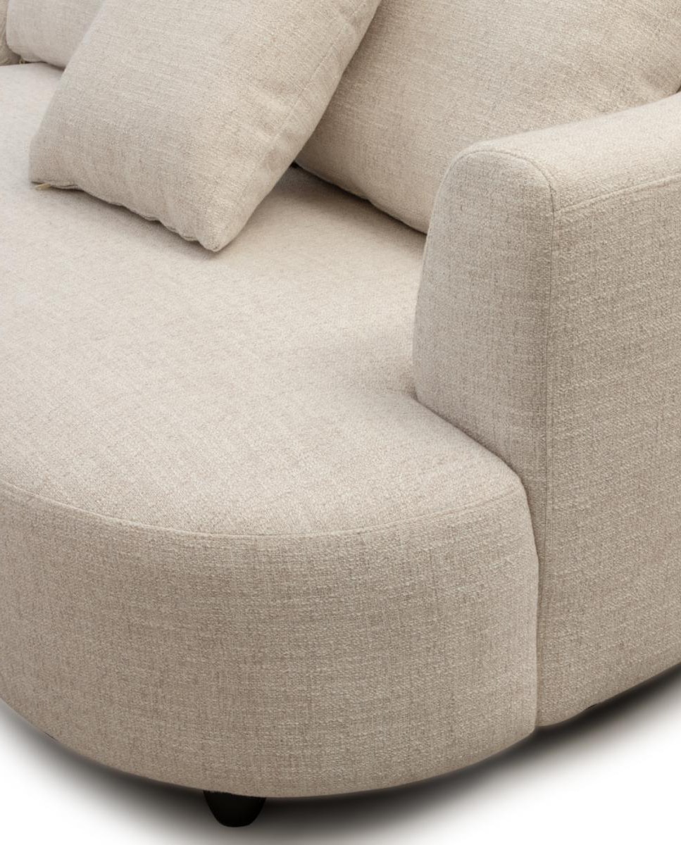 Sofá de 5 Lugares com Chaise Longue à Esquerda Bremen Cru-3