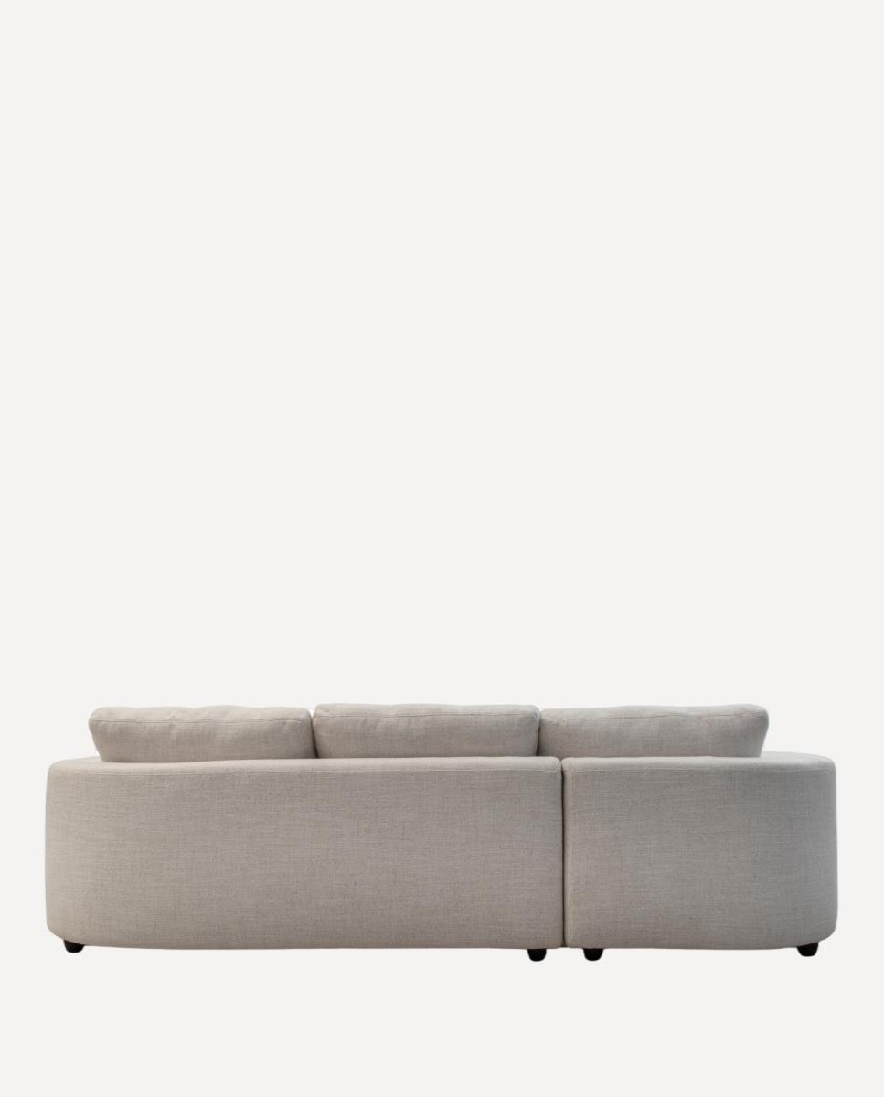 Sofá de 5 Lugares com Chaise Longue à Esquerda Bremen Cru-4