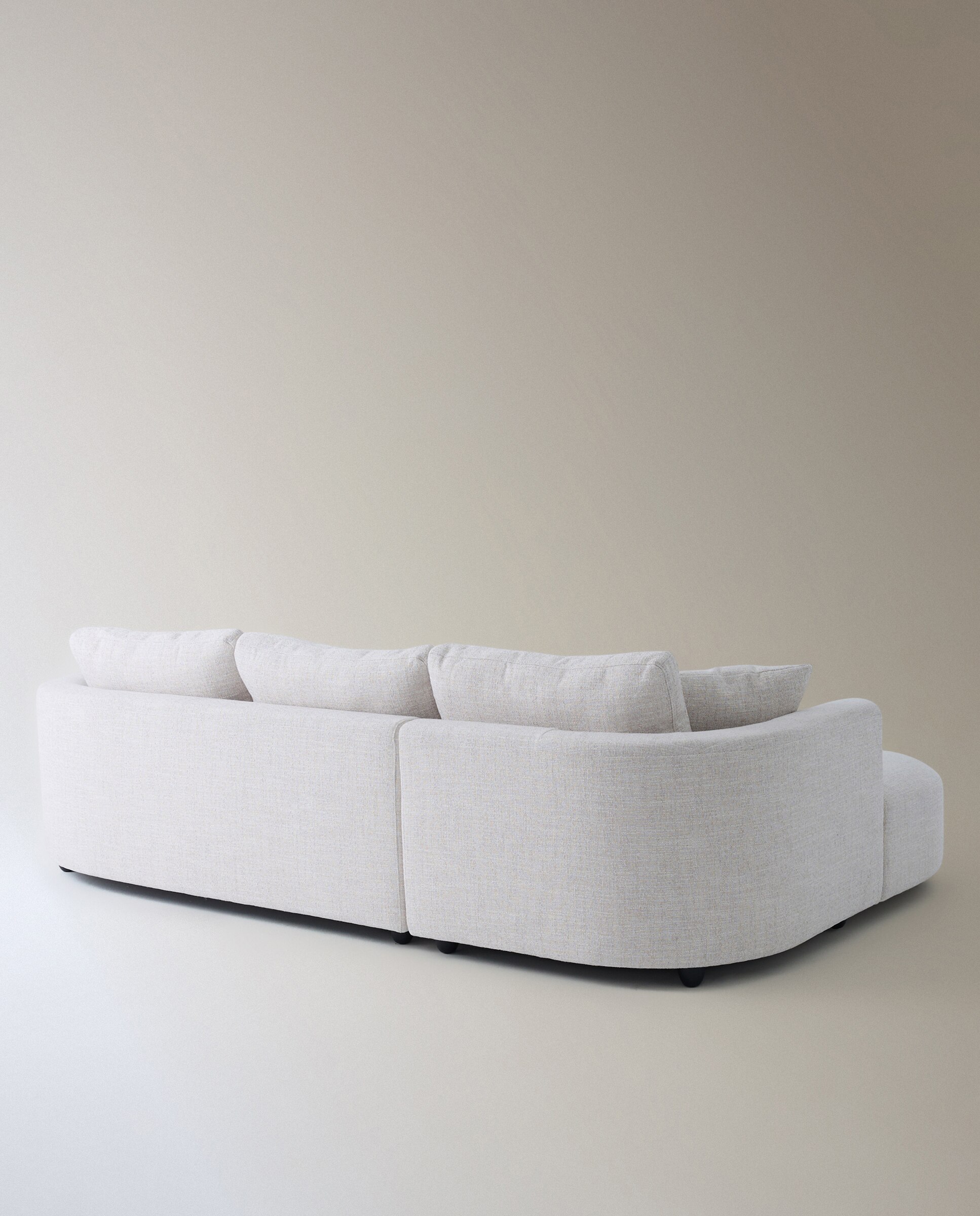 Sofá de 5 Lugares com Chaise Longue à Esquerda Bremen Cru-5