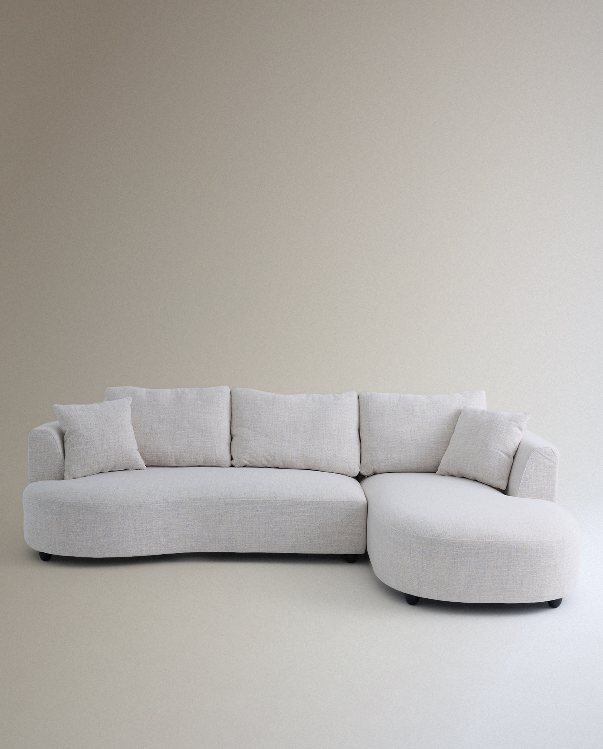 Sofá de 5 Lugares com Chaiselongue Direita Bremen Cru-3