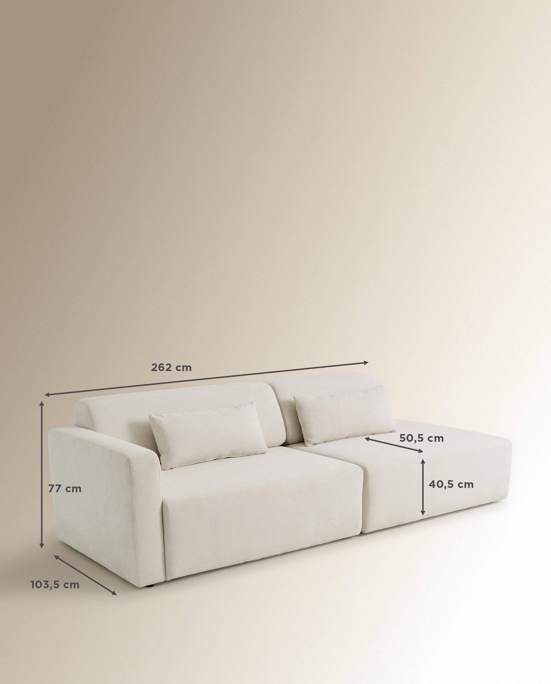 Sofá modular con terminal derecho Copenhague - Crudo Crudo-21