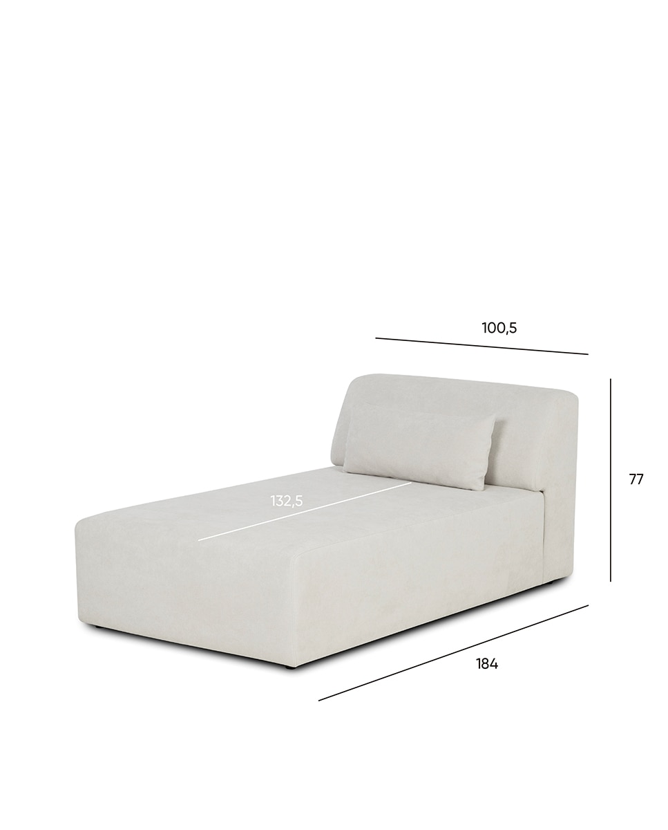 Módulo Chaise Longue sem Braços para o Sofá Copenhague Cru-5