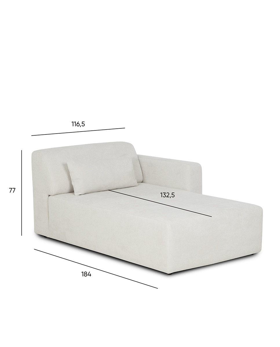 Módulo chaise longue com braço direito para o sofá Copenhague Cru-5