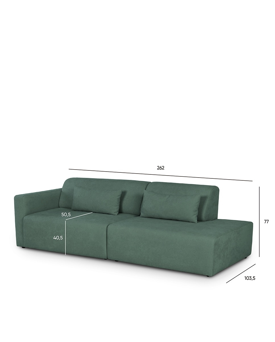 Sofá modular con terminal derecho Copenhague - Verde Verde-7