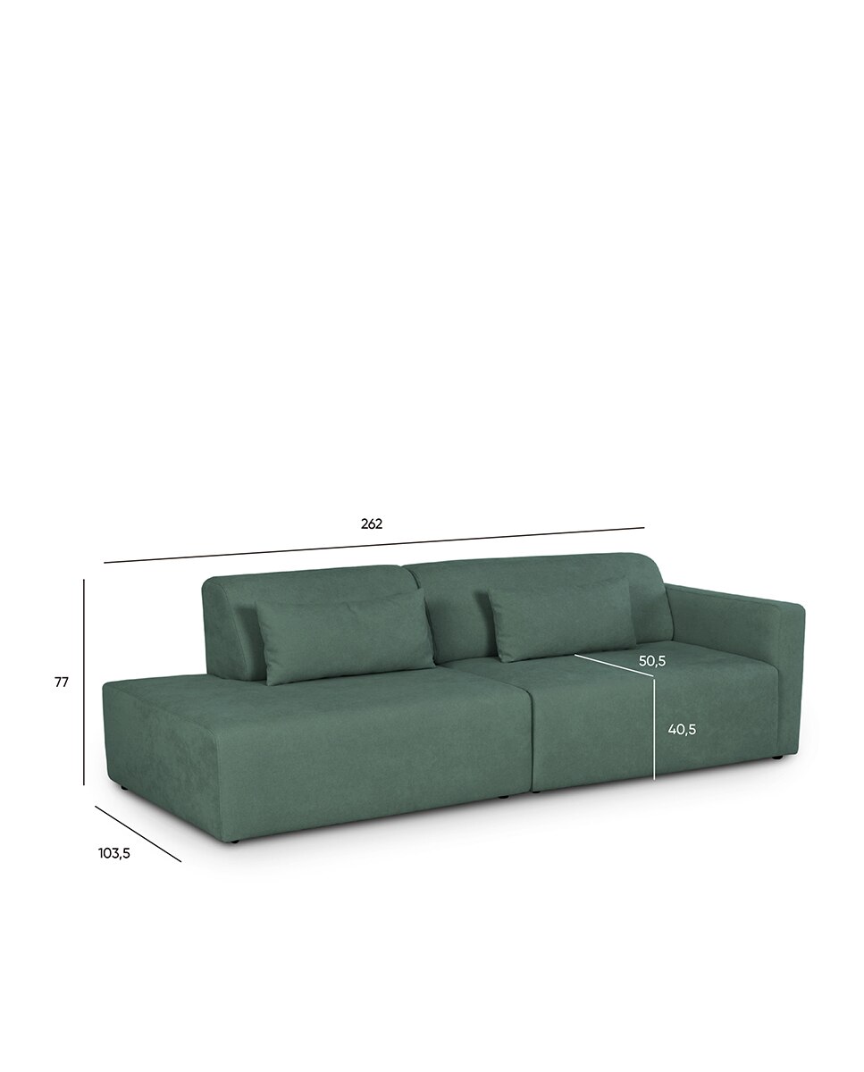 Sofá modular con terminal izquierdo Copenhague - Verde Verde-7