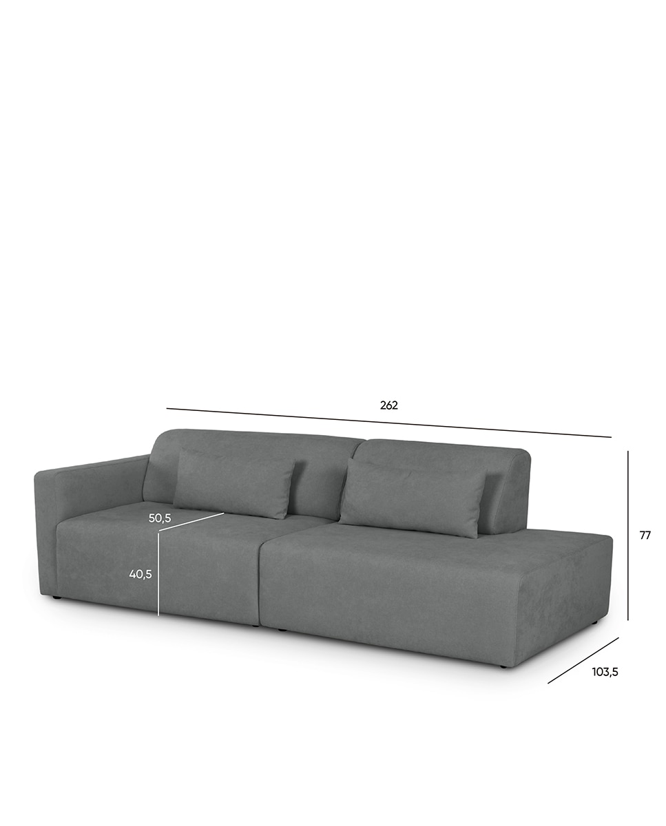 Sofá modular con terminal derecho Copenhague - Gris Gris-7