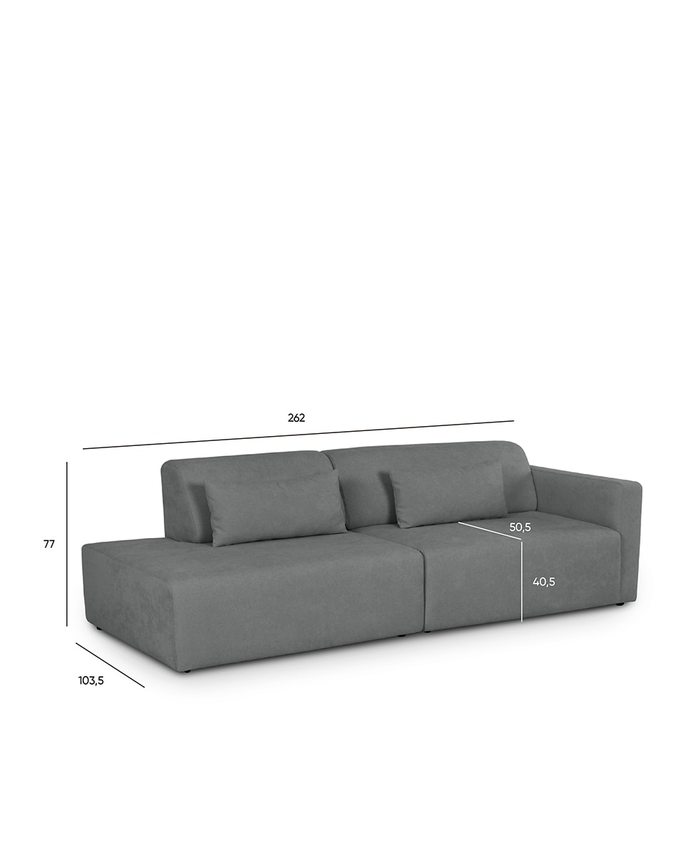 Sofá modular con terminal izquierdo Copenhague - Gris Gris-7