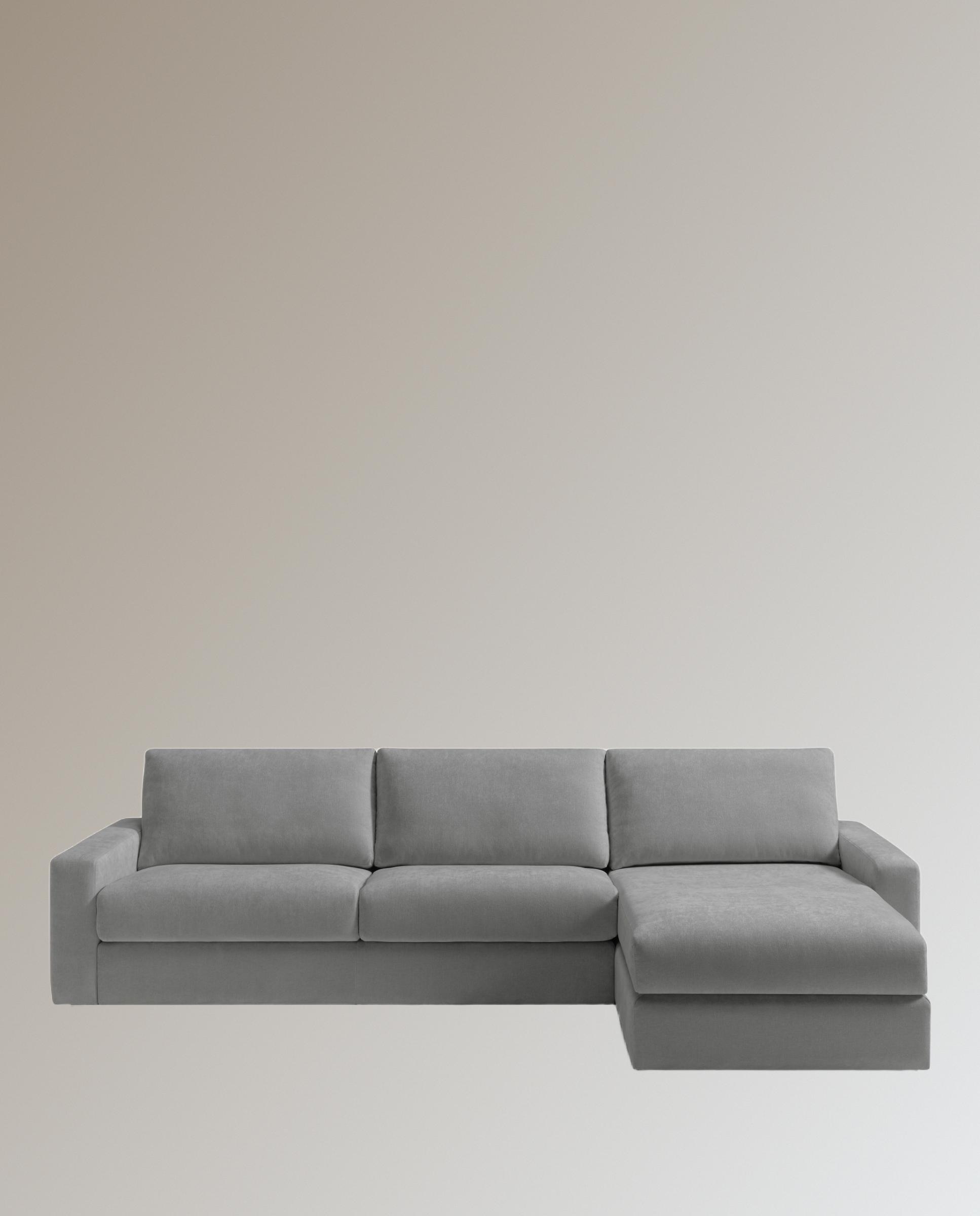 Sofá de 5 plazas con chaise longue derecha Verona Cinzento-1
