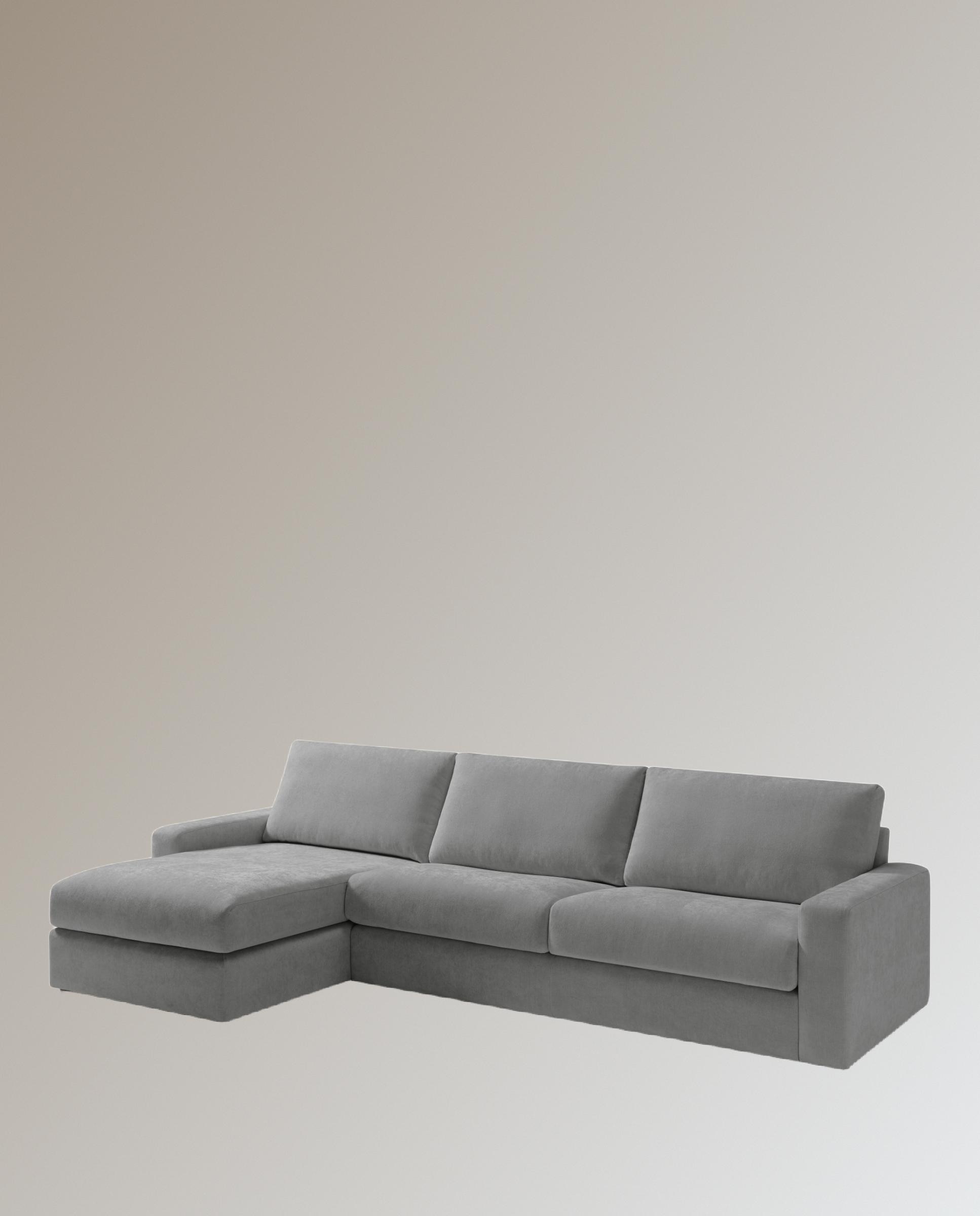 Sofá de 5 plazas con chaise longue derecha Verona Cinzento-2