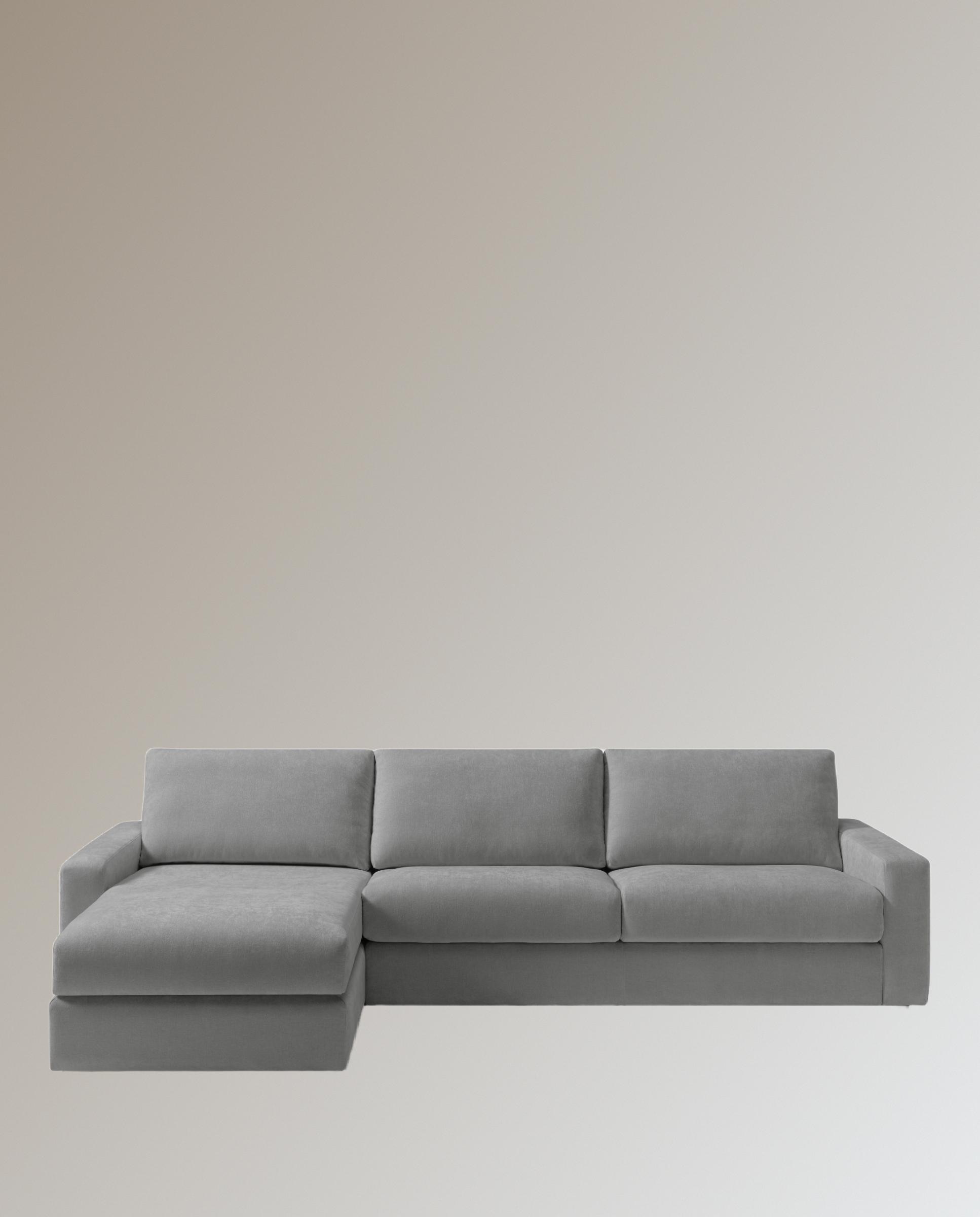 Sofá de 5 plazas con chaise longue izquierda Verona Cinzento-1